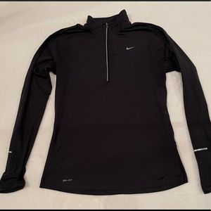 Black Dry Fit Nike Running half zip long sleeve